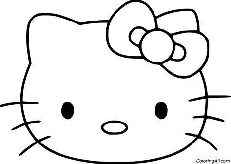 Hello Kitty Face Coloring Page - ColoringAll