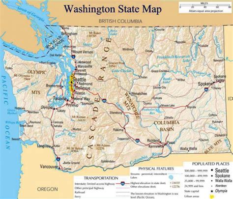 Printable Map Of Washington State And Travel Information | Download For ...