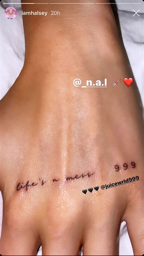 Halsey Got a Hand Tattoo As a Tribute to Juice WRLD | Allure