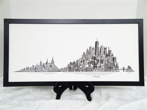 New York Skyline Print, Hand Made - Etsy