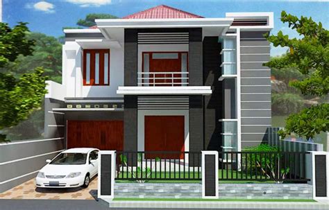 Contoh desain rumah lantai dua dengan pilar - Thegorbalsla