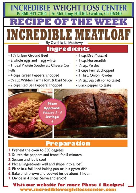 ideal protein Incredible Meatloaf Protein Diet Recipes, No Carb Recipes ...