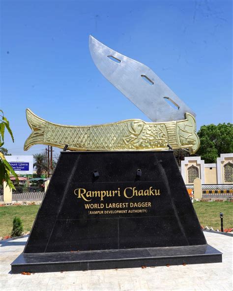 Rampuri Chaku: A 20-foot Rampuri knife installed in Uttar Pradesh