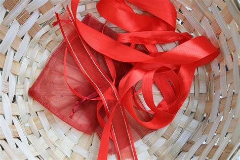 Red Ribbon In Basket Free Stock Photo - Public Domain Pictures