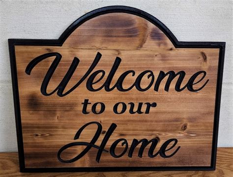 Rustic welcome to Our Home Wooden Sign Cedar - Etsy