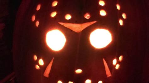 Pumpkin carving of the Jason Mask - YouTube