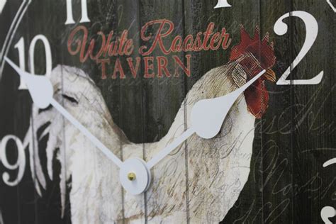Rooster Kitchen Clock | Large Black Wall Clocks
