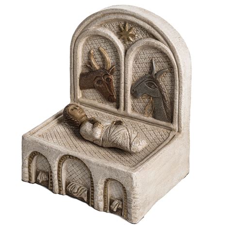 Big Autumn Nativity Scene Jesus and manger statue in stone, Beth | online sales on HOLYART.co.uk