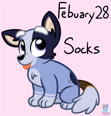 Character Daily Feburary 28 - Socks Bluey by RainbowEeveeDE on Newgrounds