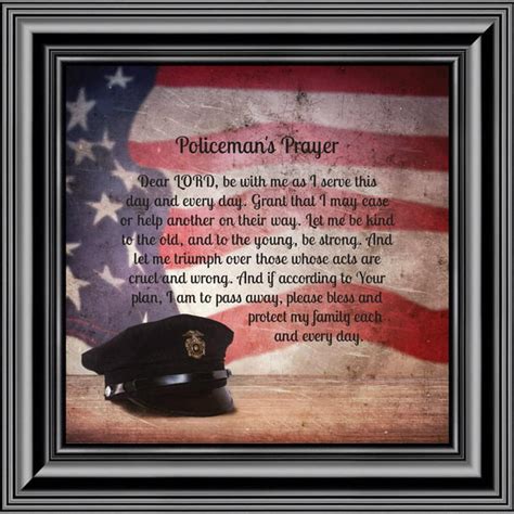 Policeman's Prayer, Picture Framed Poem Thanking the Police for their Service, 10x10 8662 ...