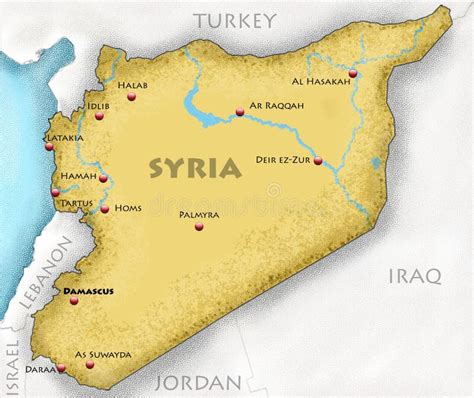 Map of Syria stock illustration. Image of area, hama - 32789464