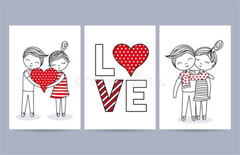 Love Cards with Couple. Vector Stock Vector - Illustration of male ...