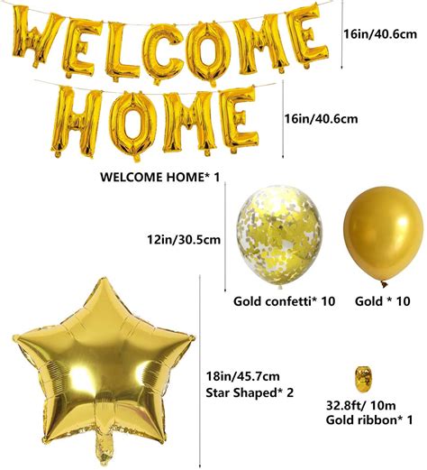 FACHY Welcome Home Letter Balloon Banner with Star Sequin Balloons for Army Theme Deployment ...