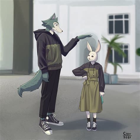 Legoshi + Haru in casual clothes : r/furry