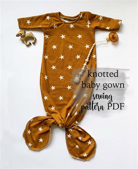 BABY GOWN Sewing Pattern pdf | Sew a knotted gown, tied gown, mermaid ...