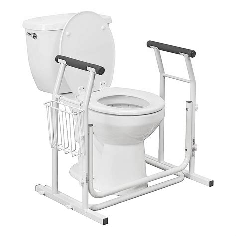 Ausnew Home Care | Toilet Surround Support Rails with Basket