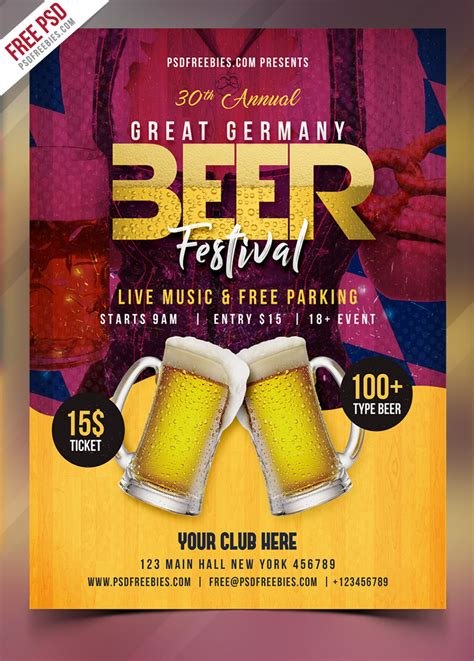 Beer Festival Flyer Free PSD Template | PSDFreebies.com