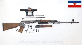 Yugoslavian / Zastava M76 parts set with demilled factory barrel with bayonet lug, ZRAK scope ...