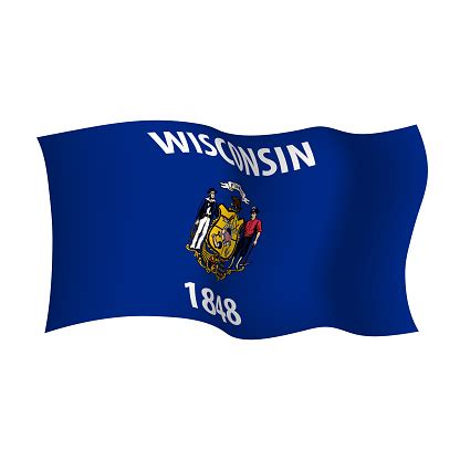 Wisconsin Vector Flag Vector Illustration Of Waving Flag Of Wisconsin ...