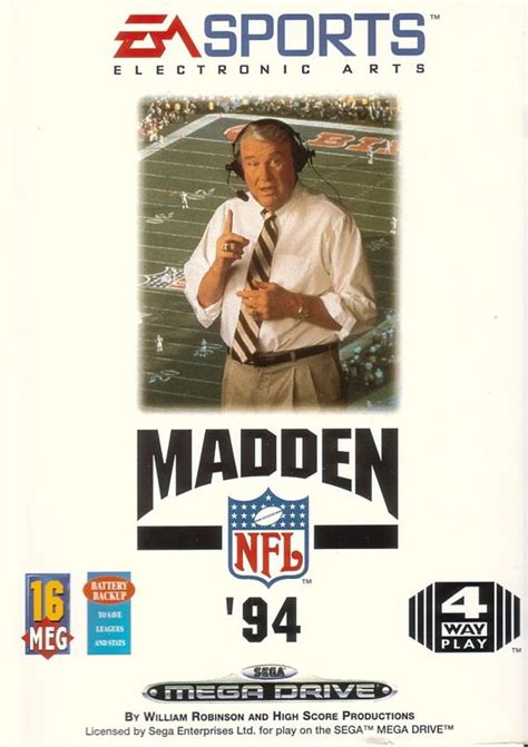 Madden NFL '94 (1993) Genesis box cover art - MobyGames