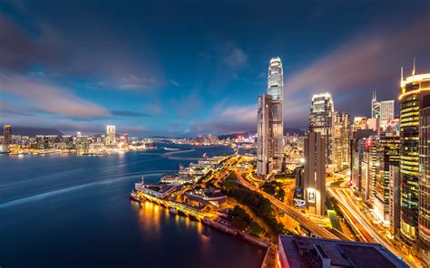 Hong Kong Harbour Night Lights Wallpapers | HD Wallpapers | ID #16033