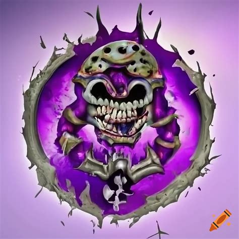 Purple and silver bloodbowl team logo on Craiyon