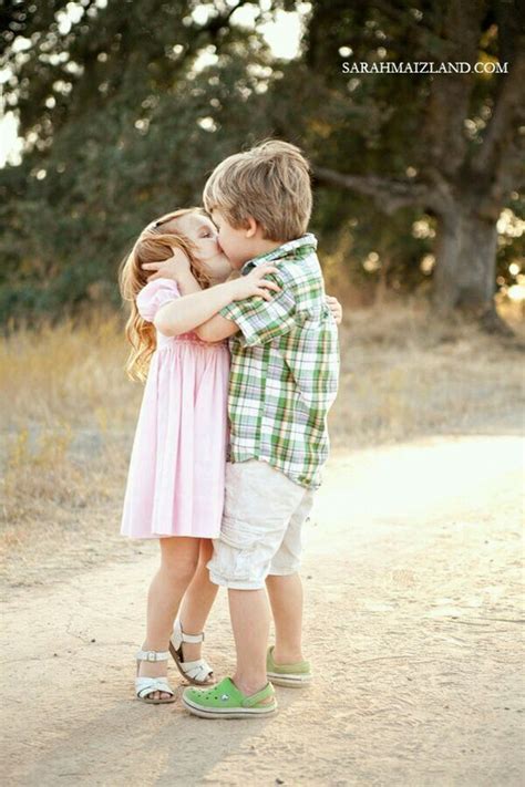 Cute Children Love Kiss