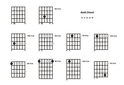 Am9 Chord On The Guitar (A Minor 9) - Diagrams, Finger Positions and Theory