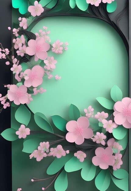 Premium AI Image | paper cut wedding invitation background cherry blossom decoration with dark ...