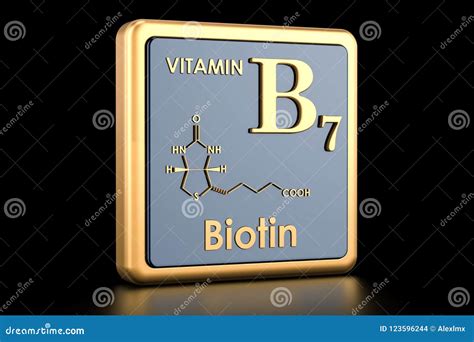 Vitamin B7, Biotin. Icon, Chemical Formula, Molecular Structure. Stock Illustration ...