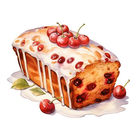 Loaf Cake For Christmas Event. Watercolor Style. AI Generated 34713228 PNG