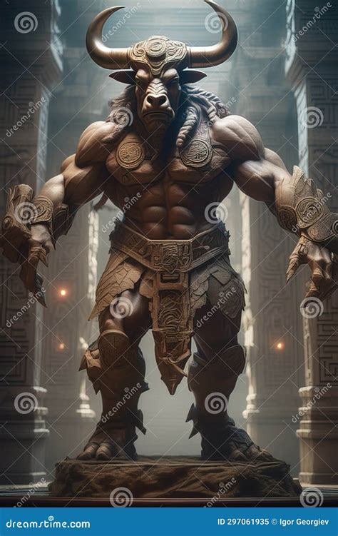 Minotaur the Mythical Maze Guardian Stock Illustration - Illustration of guardian, person: 297061935