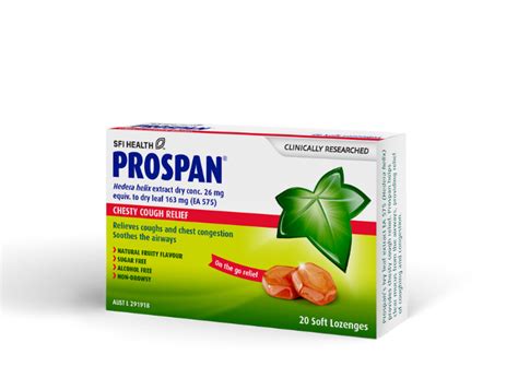 Prospan Lozenges, Naturally Sourced Ivy Leaf Extract to Soothe Chesty ...