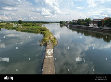 River Oder from border bridge Stock Photo - Alamy