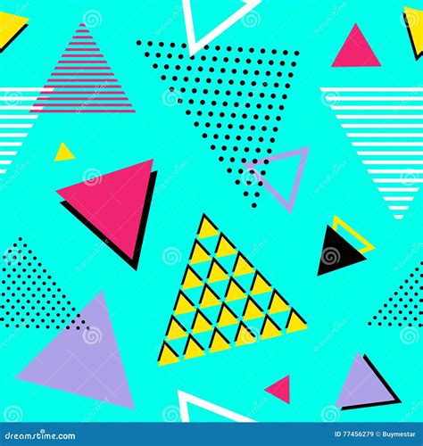 Back To 90s! Seamless Geometric Pattern. Vector Illustration Stock Vector - Illustration of ...