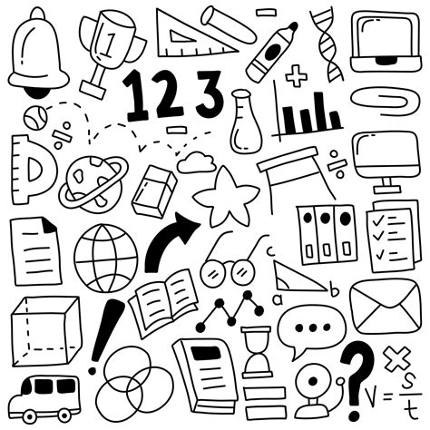 Education Doodle Icons 2095401 Vector Art at Vecteezy