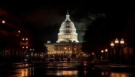 Premium AI Image | The united states capitol building at night