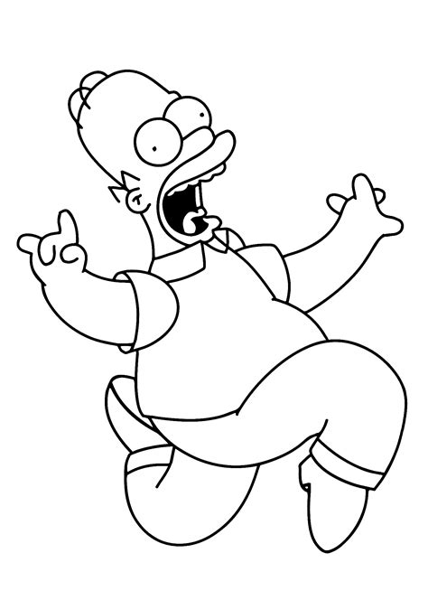 Simpsons Homer coloring pages for kids printable free | Simpsons drawings, Cartoon coloring ...