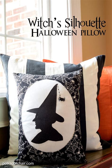 Witch's Silhouette Halloween Pillow Free Sewing Pattern
