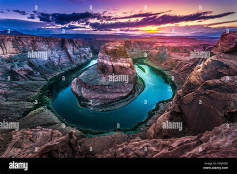 Horseshoe Bend at Sunset Stock Photo - Alamy