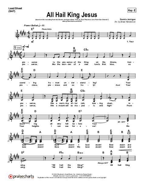 All Hail King Jesus Sheet Music PDF (Dennis Jernigan) - PraiseCharts