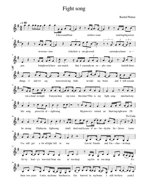 Fight song Sheet music for Piano (Solo) Easy | Musescore.com