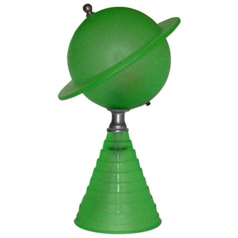 Art Deco Green Glass Saturn Lamp Blade Runner