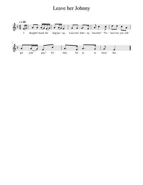 Leave her Johnny Sheet music for Piano (Solo) | Musescore.com