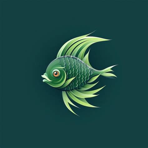 Premium AI Image | Green Fish Logo Design