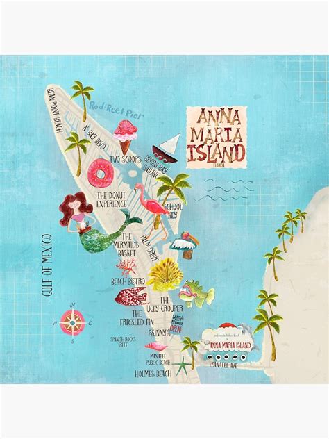 "Anna Maria Island Florida//custom island map design and pattern ...