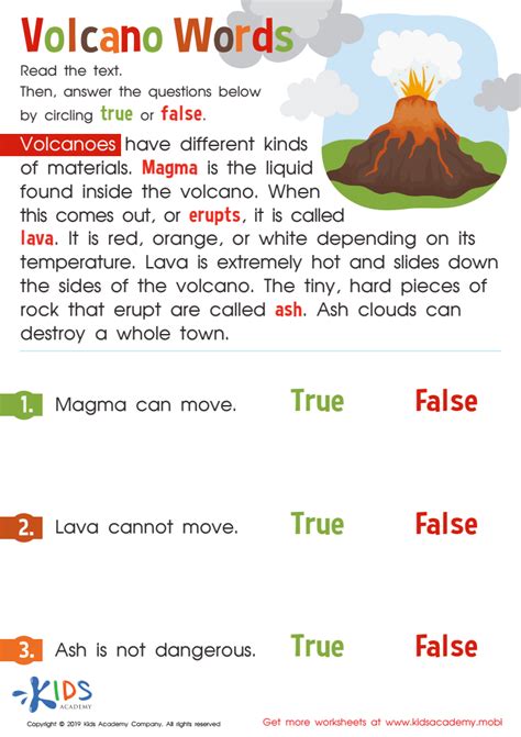 Printable Types Of Volcanoes Worksheet Some Examples Can Be Seen In ...