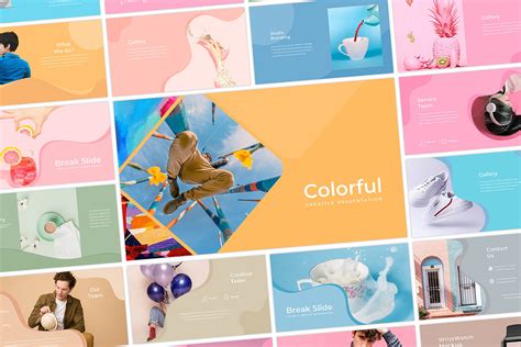 Colorful - PowerPoint Template on Yellow Images Creative Store - 68332