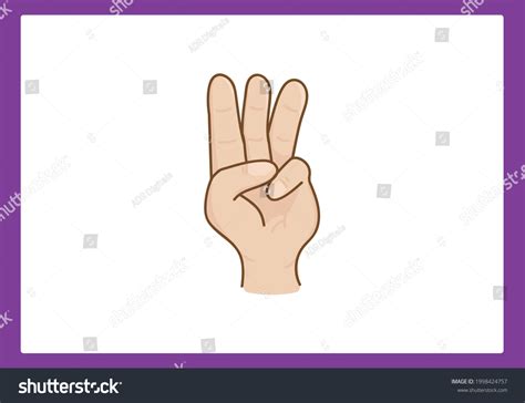 Flashcard Number 3 On White Background Stock Vector (Royalty Free ...