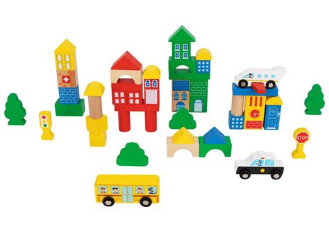 Tooky Toy Wooden Colourful City Blocks Toys | Nice Tribe Toys Online ...